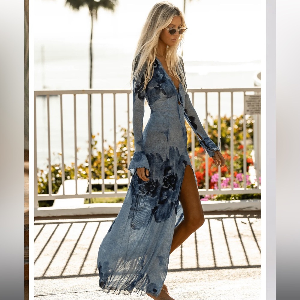 RESA Blue Floral Maxi Dress